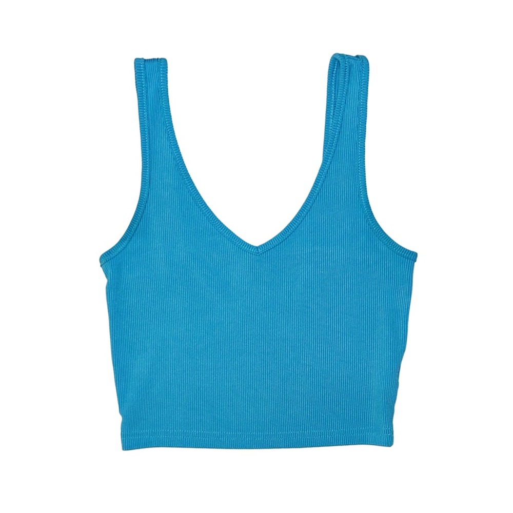 SHEIN Women's Blue Ribbed Tank Top